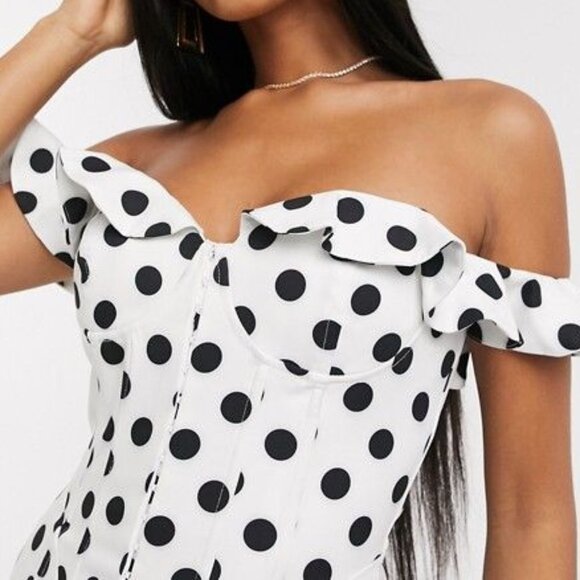 Lavish Alice polka dot corset dress with ruffle sleeves - Picture 14 of 16
